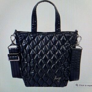 Lug Tip Toe Crossbody Bag Metallic Black Brand New